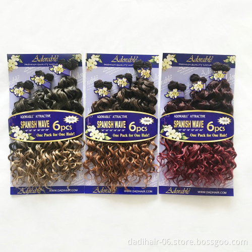Wholesale Cheap Spanish Wave 6PCS Synthetic Hair 16" to 20" in a pack